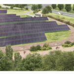 Saumur – vue sur les panneaux photovoltaïques intégrés au paysage de la vallée du Thouet.