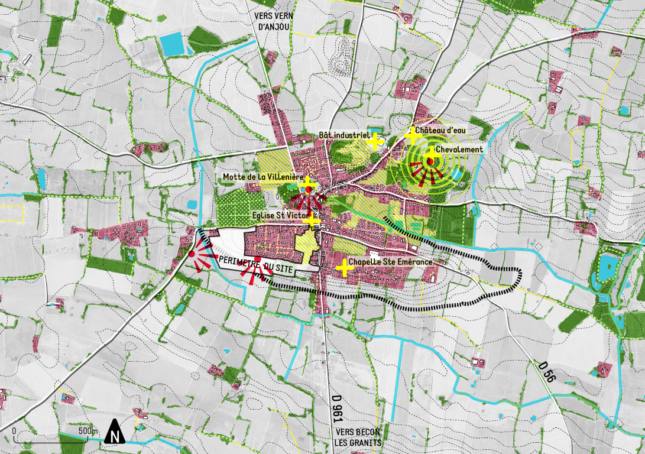 La Pouëze – cartographie du diagnostic paysager du territoire.