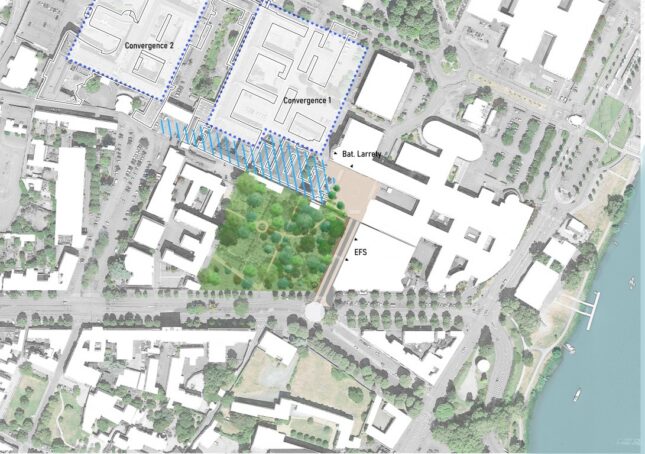 Plan masse du projet d’aménagement du CHU d’Angers.