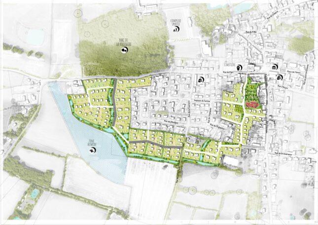 La Pouëze – plan masse du projet de nouveau quartier de Villetalour.