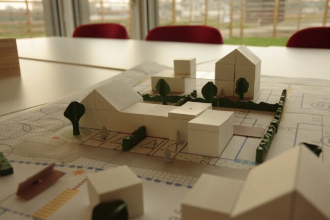 La Pouëze – maquette du projet de nouveau quartier de Villetalour.