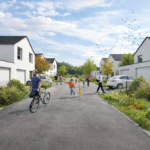 Feneu – vue sur l’impasse du nouveau quartier.