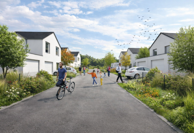 Feneu – vue sur l’impasse du nouveau quartier.