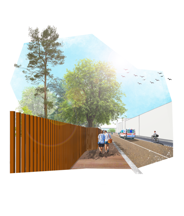 CHU - vue depuis passerelle